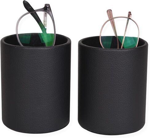 Baitaihem PU Leather Eyeglass Holder Stand Glasses Case Sturdy Designed for Desk & Nightstand 2 Pack in Saudi Arabia