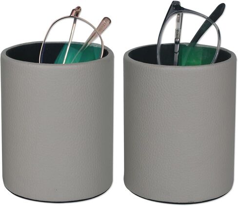 Baitaihem PU Leather Eyeglass Holder Stand Glasses Case Sturdy Designed for Desk & Nightstand 2 Pack in Saudi Arabia