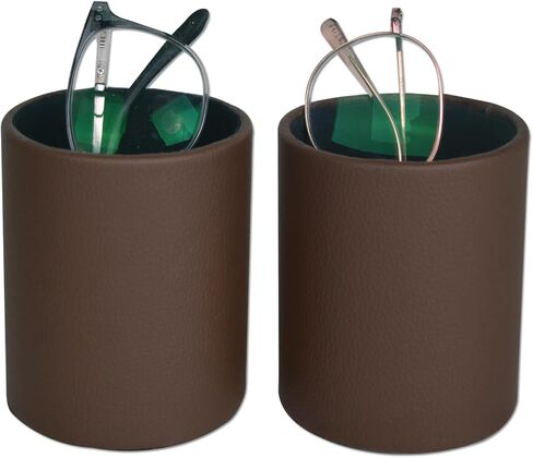 Baitaihem PU Leather Eyeglass Holder Stand Glasses Case Sturdy Designed for Desk & Nightstand 2 Pack in Saudi Arabia