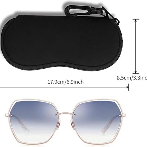 Sunglasses Soft Case Ultra Light Neoprene Zipper Eyeglass Case With Belt Clip in Kuwait
