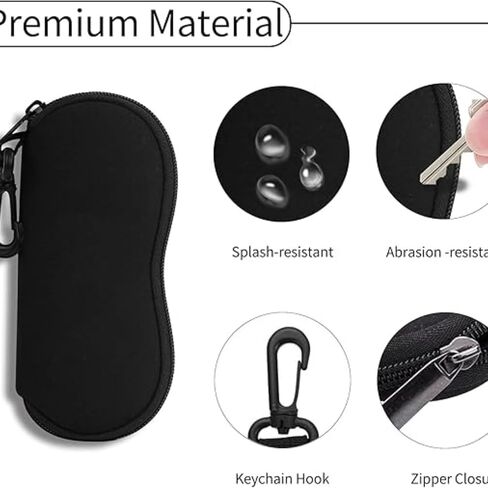 Sunglasses Soft Case Ultra Light Neoprene Zipper Eyeglass Case With Belt Clip in Kuwait