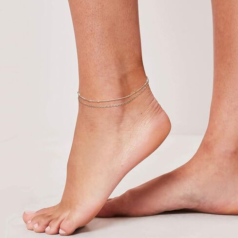 Dainty Gold Disc Chain Anklet for Women, 14K Gold Plated Sequin Foot Bracelet, 8.3"+2" Adjustable Delicate Flat Disc Link Ankle Bracelet, Minimalist Summer Beach Jewelry Gift for Her in Kuwait