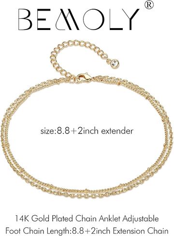 Dainty Gold Disc Chain Anklet for Women, 14K Gold Plated Sequin Foot Bracelet, 8.3"+2" Adjustable Delicate Flat Disc Link Ankle Bracelet, Minimalist Summer Beach Jewelry Gift for Her in Kuwait