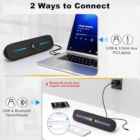 SOULION R90 PC Speaker, USB Powered Computer Speaker, 3.5mm AUX Speaker for Desktop Laptop in Saudi Arabia