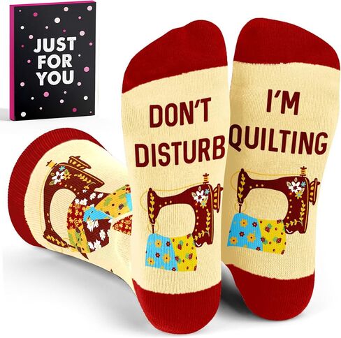 Quilting Gifts - Ideal Stocking Stuffers for Women, Perfect Crafty Christmas Gifts, Unique Sewing gifts for Crafters, Cool Quilting Gift for Quilters, Premium Socks for Crafty Women in Kuwait