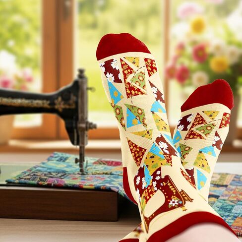 Quilting Gifts - Ideal Stocking Stuffers for Women, Perfect Crafty Christmas Gifts, Unique Sewing gifts for Crafters, Cool Quilting Gift for Quilters, Premium Socks for Crafty Women in Kuwait