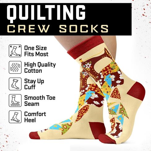 Quilting Gifts - Ideal Stocking Stuffers for Women, Perfect Crafty Christmas Gifts, Unique Sewing gifts for Crafters, Cool Quilting Gift for Quilters, Premium Socks for Crafty Women in Kuwait