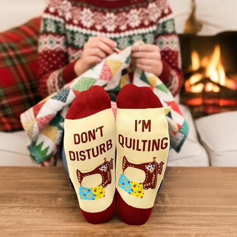 Quilting Gifts - Ideal Stocking Stuffers for Women, Perfect Crafty Christmas Gifts, Unique Sewing gifts for Crafters, Cool Quilting Gift for Quilters, Premium Socks for Crafty Women in Kuwait