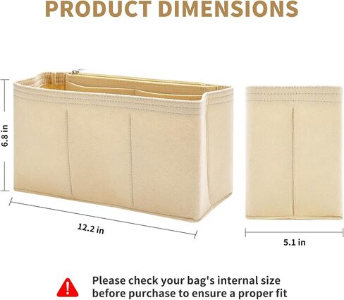 Bag Organizer Insert for Yeti Camino, Felt Purse Organizer Insert, Large Tote Bag Liner Compatible with LV, Longchamp, Coach, MK, Kate Spade, Goyard (Beige) in Saudi Arabia