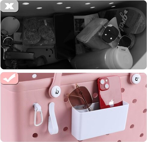 Organizer and Hook Set Charms for Bogg Bag, Insert Holder Accessories for Key Sunglasses Phone, Compatible with Most Beach Tote Bag in Saudi Arabia