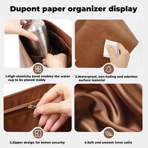 إدراج منظم محفظة خفيف الوزن من DGAZ لحقيبة المدرب Turnlock، حقيبة داخلية من الحرير DupontPaper لحقيبة فاخرة (ذهبي) in Kuwait