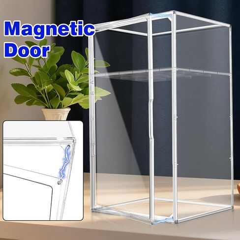 23.6'' Tall Handbag Organizer Giant Acrylic Display Case with Divider,13.8'' x 12.2'' x 23.6'' Clear Display Cases for Collectibles Figures Doll, Dustproof Big Showcase for Long Boot, Tall Model in Saudi Arabia