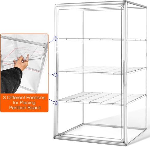 23.6'' Tall Handbag Organizer Giant Acrylic Display Case with Divider,13.8'' x 12.2'' x 23.6'' Clear Display Cases for Collectibles Figures Doll, Dustproof Big Showcase for Long Boot, Tall Model in Saudi Arabia