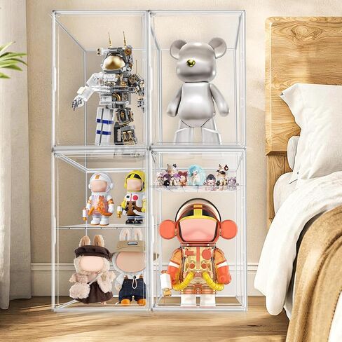 23.6'' Tall Handbag Organizer Giant Acrylic Display Case with Divider,13.8'' x 12.2'' x 23.6'' Clear Display Cases for Collectibles Figures Doll, Dustproof Big Showcase for Long Boot, Tall Model in Saudi Arabia