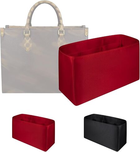 Organizer Insert for On The Go PM/MM/GM, Satin Inner Bag Organiser(Size: PM, Color: Black) in Saudi Arabia