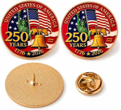 2/10/20PCS USA 250th Anniversary Enamel Pin 1776-2026 Patriotic Retro Lapel Brooch Pin,250 Years of America Commemorative Metal Badge, Independence Day Souvenir Gift for Veterans Collectors Men Women in Saudi Arabia