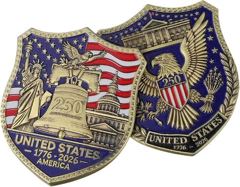 BESPORTBLE 250th Anniversary Challenge Coin: 1776-2026 Commemorative Coins for Collectors - US Veteran Souvenir Anniversary for Men Women 2pcs in Saudi Arabia
