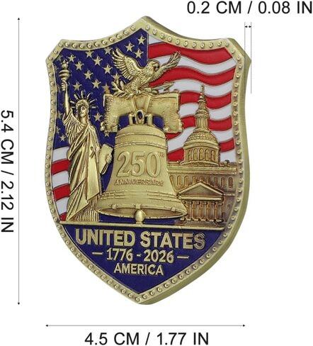 BESPORTBLE 250th Anniversary Challenge Coin: 1776-2026 Commemorative Coins for Collectors - US Veteran Souvenir Anniversary for Men Women 2pcs in Saudi Arabia