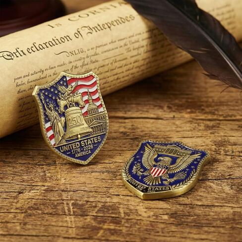 BESPORTBLE 250th Anniversary Challenge Coin: 1776-2026 Commemorative Coins for Collectors - US Veteran Souvenir Anniversary for Men Women 2pcs in Saudi Arabia