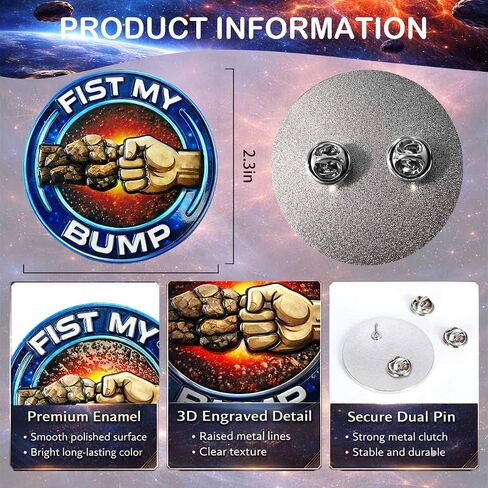 Fist My Bump Enamel Pins for Backpacks, Jackets, Bags Pinback Brooches for Women Men, High Quality Backpack Accessories, 3D Relief Alien Badge Pin, Sci Fi Friendship Brooch in Saudi Arabia