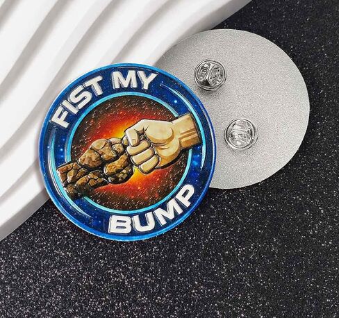 Fist My Bump Enamel Pins for Backpacks, Jackets, Bags Pinback Brooches for Women Men, High Quality Backpack Accessories, 3D Relief Alien Badge Pin, Sci Fi Friendship Brooch in Saudi Arabia