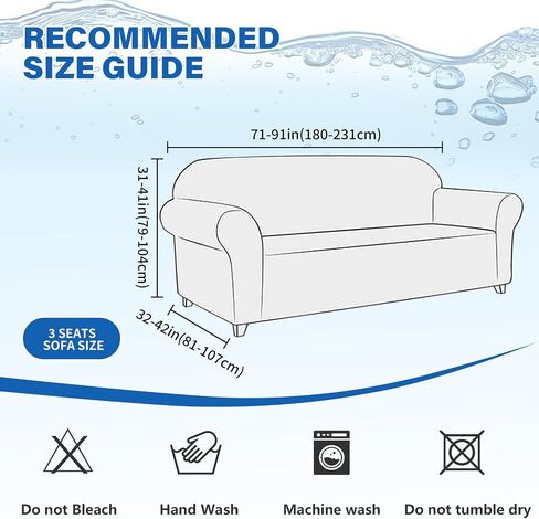 MAXIJIN Waterproof Couch Cover for 3 Cushion Couch, 1 Piece Stretch Sofa Covers Slipcovers with Non-Slip Elastic Bottom, Washable Furniture Protector for Dogs Pets (Large, Dark Gray) in Saudi Arabia