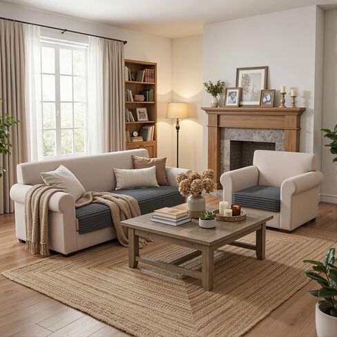 أغطية أريكة MYSKY HOME للأريكة المقطعية، غطاء أريكة على شكل حرف L، أغطية أريكة مقاومة للماء بنسبة 100% للكلاب، غطاء أريكة مقسم، غطاء أريكة غير قابل للانزلاق مكون من قطعتين، رمادي داكن، 35 بوصة × 63 بوصة + 35 بوصة × 63 بوصة in Kuwait