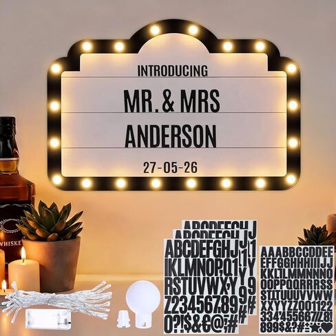 Aurelema 23.6'' Custom Lighting Wedding Bottle Service Sign Wedding Reception Light up Signs Waterproof Personalized Sign with Letters for Bridal Engagement Banquet Birthday Party Nightclub Bar(Black) in Kuwait