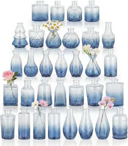 BEAHOT 32 Pack Gold Flower Vase in Bulk,Mini Vintage Glass Bud Vases for Centerpieces,Wedding Decor,Party & Home Decaration,Mother's Day (Gold) in Saudi Arabia
