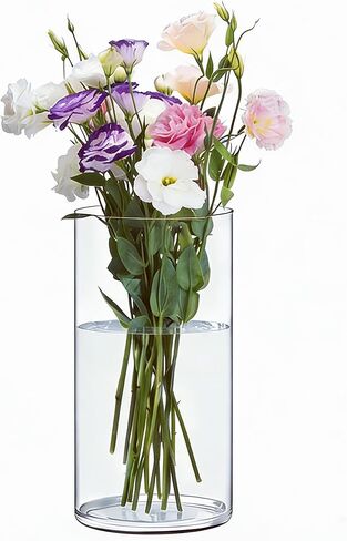 Acrylic Flower Vase Cylinder, 7.86" Tall Clear Plastic Vase for Centerpieces - Shatterproof Wedding, Event & Home Decor Vase, 3.94"X7.86" Tall Round - Clear in Kuwait