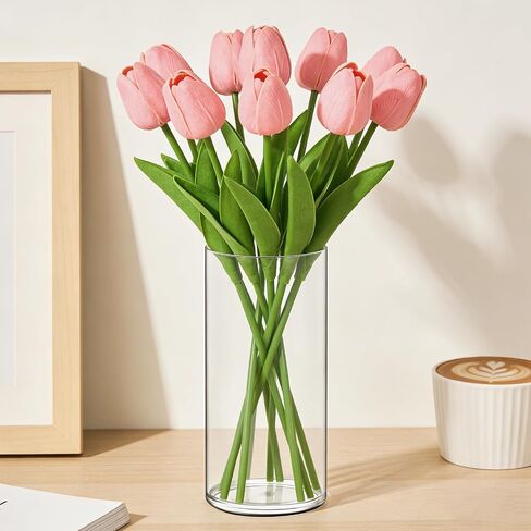 Acrylic Flower Vase Cylinder, 7.86" Tall Clear Plastic Vase for Centerpieces - Shatterproof Wedding, Event & Home Decor Vase, 3.94"X7.86" Tall Round - Clear in Kuwait