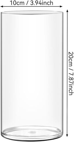 Acrylic Flower Vase Cylinder, 7.86" Tall Clear Plastic Vase for Centerpieces - Shatterproof Wedding, Event & Home Decor Vase, 3.94"X7.86" Tall Round - Clear in Kuwait