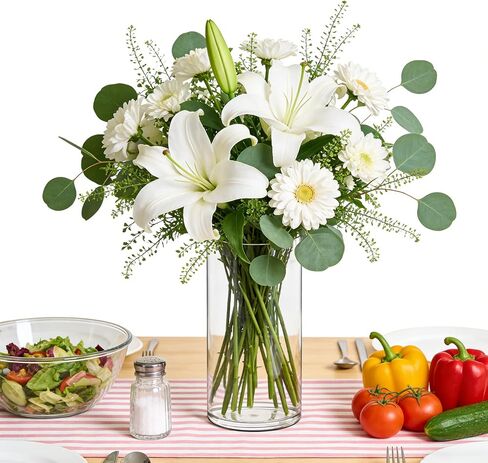Acrylic Flower Vase Cylinder, 7.86" Tall Clear Plastic Vase for Centerpieces - Shatterproof Wedding, Event & Home Decor Vase, 3.94"X7.86" Tall Round - Clear in Kuwait