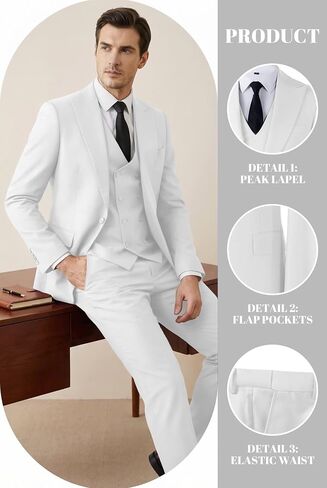 Mens Suit 3 Piece Double Breasted Suit Men Formal Business Tuxedos Blazer Vest Pants Set for Wedding Party Dinner in Saudi Arabia