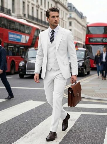 Mens Suit 3 Piece Double Breasted Suit Men Formal Business Tuxedos Blazer Vest Pants Set for Wedding Party Dinner in Saudi Arabia