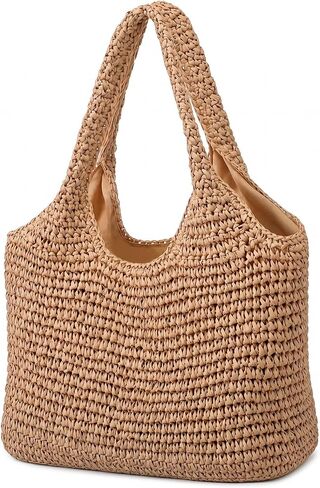 Oversized French Straw Basket Tote Bag Large Woven Beach Bag for Summer, Picnic, Shopping, Travel & Bridal Shower in Saudi Arabia