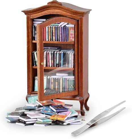 Anxiety Bookshelf, Miniature Bookcase, Stress Bookshelf Mini with 100+ Unique Miniature Books, Mini Brands Books Bookshelf, Gift for Book Lovers in Saudi Arabia
