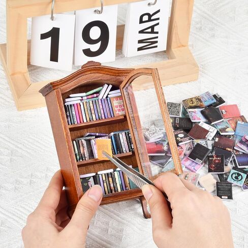 Anxiety Bookshelf, Miniature Bookcase, Stress Bookshelf Mini with 100+ Unique Miniature Books, Mini Brands Books Bookshelf, Gift for Book Lovers in Saudi Arabia
