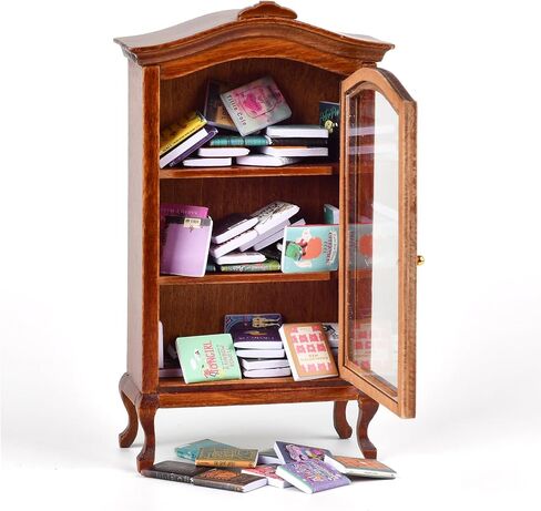 Anxiety Bookshelf, Miniature Bookcase, Stress Bookshelf Mini with 100+ Unique Miniature Books, Mini Brands Books Bookshelf, Gift for Book Lovers in Saudi Arabia