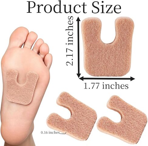 60 Pcs U-Shaped Felt Callus Pads Self-Adhesive Horseshoe Cushion Foot Pads Soft Moleskin Corn Protectors for Pain Relief Prevent Rubbing Blisters for Men & Women in Saudi Arabia