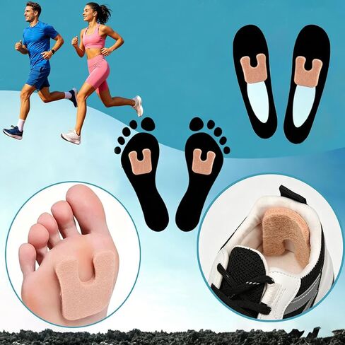 60 Pcs U-Shaped Felt Callus Pads Self-Adhesive Horseshoe Cushion Foot Pads Soft Moleskin Corn Protectors for Pain Relief Prevent Rubbing Blisters for Men & Women in Saudi Arabia