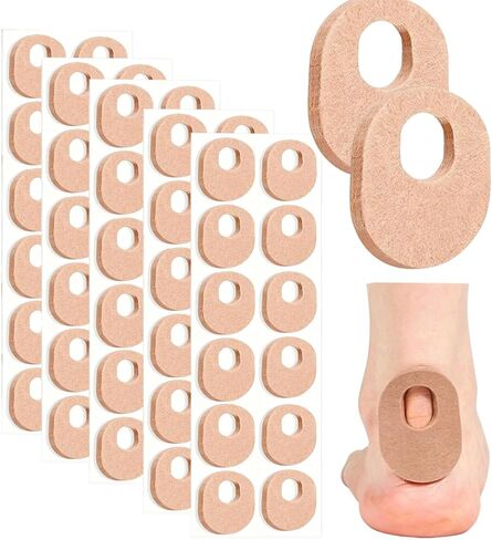 60 Pcs U-Shaped Felt Callus Pads Self-Adhesive Horseshoe Cushion Foot Pads Soft Moleskin Corn Protectors for Pain Relief Prevent Rubbing Blisters for Men & Women in Saudi Arabia