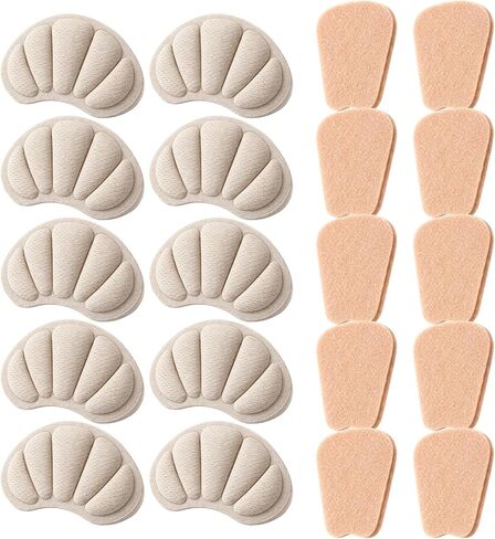 10 Pairs Tongue Pads for Shoes, Shoe Tongue Pads, Felt and Foam Cushion Inserts with Heel Grips, Prevent Slippage in Oversized Dress Shoes and Boots, Enhance Comfort in Various Shoe Types in Kuwait