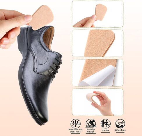 10 Pairs Tongue Pads for Shoes, Shoe Tongue Pads, Felt and Foam Cushion Inserts with Heel Grips, Prevent Slippage in Oversized Dress Shoes and Boots, Enhance Comfort in Various Shoe Types in Kuwait