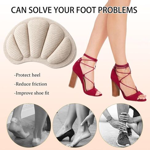10 Pairs Tongue Pads for Shoes, Shoe Tongue Pads, Felt and Foam Cushion Inserts with Heel Grips, Prevent Slippage in Oversized Dress Shoes and Boots, Enhance Comfort in Various Shoe Types in Kuwait