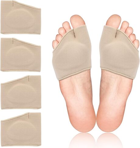 Metatarsal Pads for Men & Women, Ball of Foot Cushion Pain Relief for Sesamoiditis & Metatarsalgia, 2 Pairs Fabric Sleeves with Gel Orthotic Inserts (L, Men 8.5-12.5, Women 9.5-14) in Kuwait