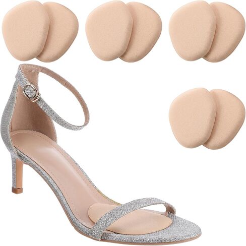 Ball of Foot Cushion Metatarsal Pads for Women, 4 Pairs Anti-Slip Shoe Inserts Forefoot Pads, Heel Cushions to Prevent Feet Sliding for High Heels Comfort, Beige in Kuwait