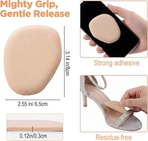 Ball of Foot Cushion Metatarsal Pads for Women, 4 Pairs Anti-Slip Shoe Inserts Forefoot Pads, Heel Cushions to Prevent Feet Sliding for High Heels Comfort, Beige in Kuwait