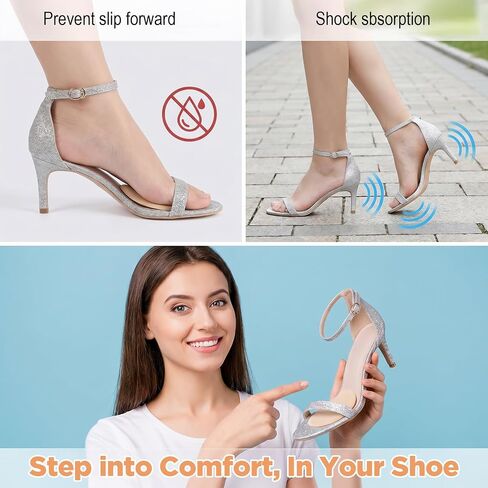Ball of Foot Cushion Metatarsal Pads for Women, 4 Pairs Anti-Slip Shoe Inserts Forefoot Pads, Heel Cushions to Prevent Feet Sliding for High Heels Comfort, Beige in Kuwait
