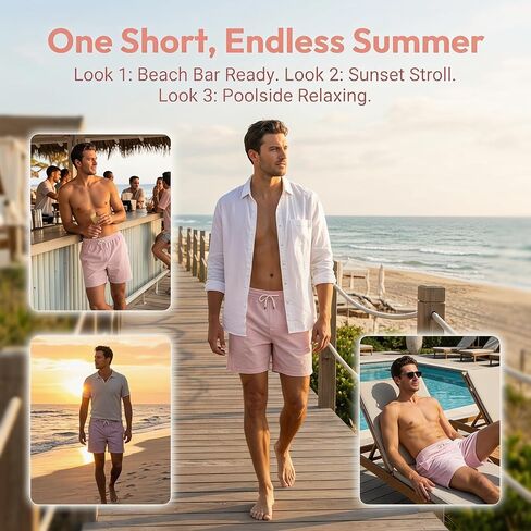 Men's Quick Dry Swim Trunks with Pockets Lightweight Beach Shorts for Pool Vacation in Kuwait